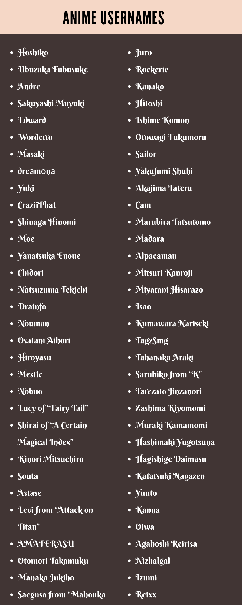 120 cool anime names for boys and girls and their meanings  Legitng