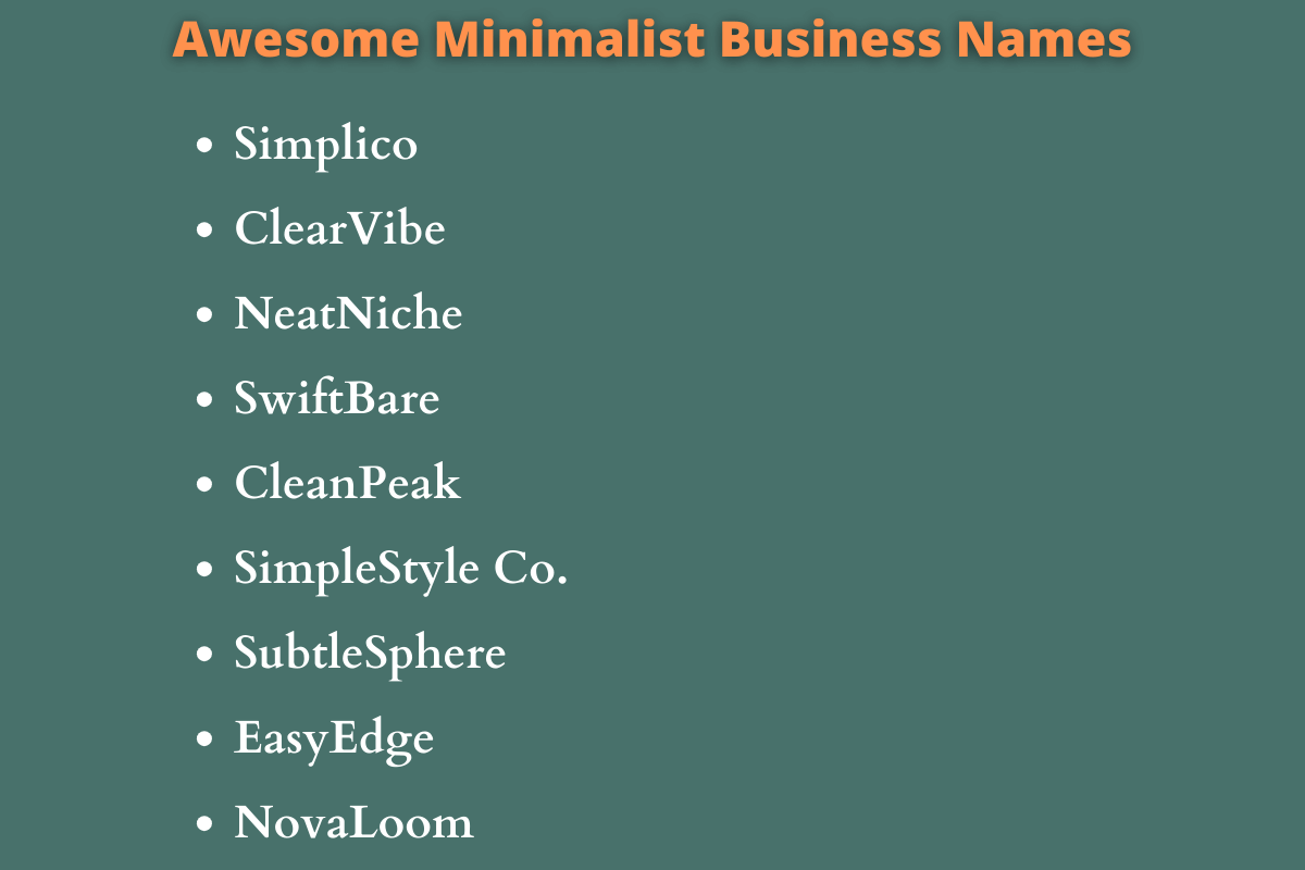 Minimalist Business Names