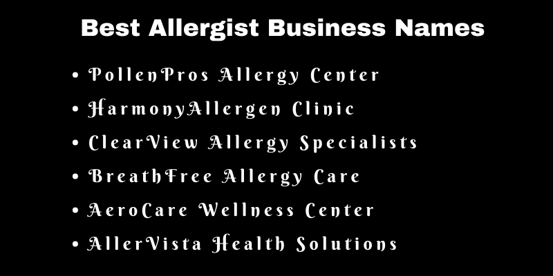Allergist Business Names