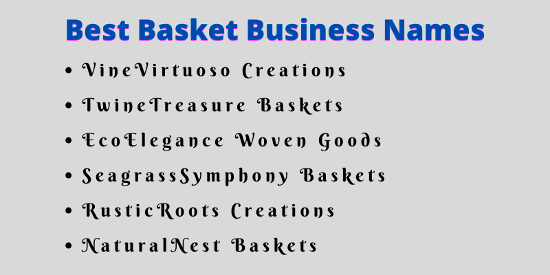 Basket Business Names