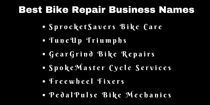 Bike Repair Business Names