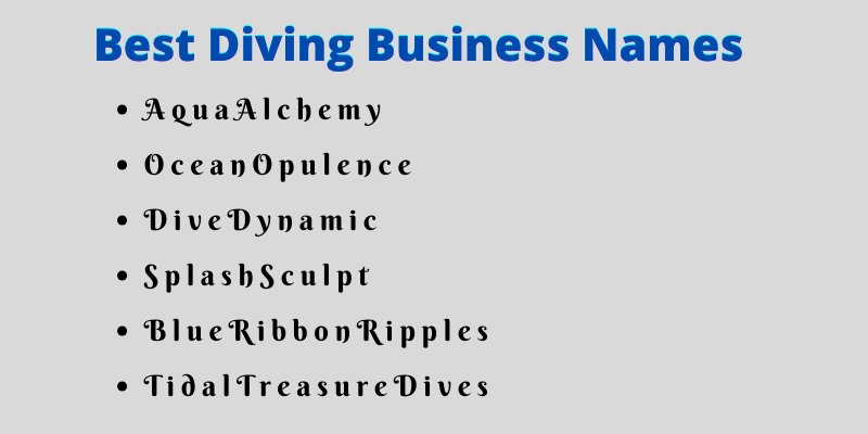 Diving Business Names