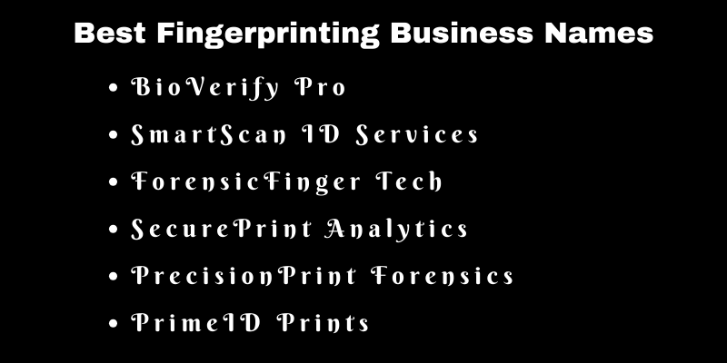 Fingerprinting Business Names