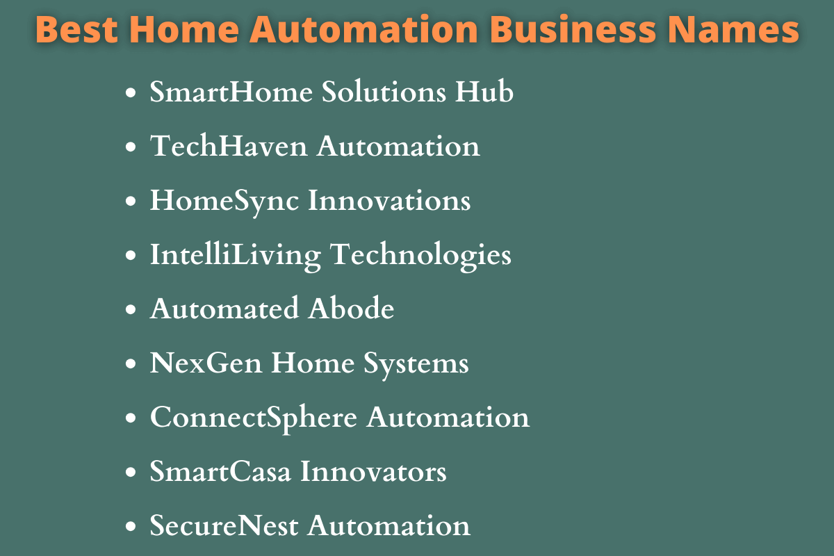 Home Automation Business Names