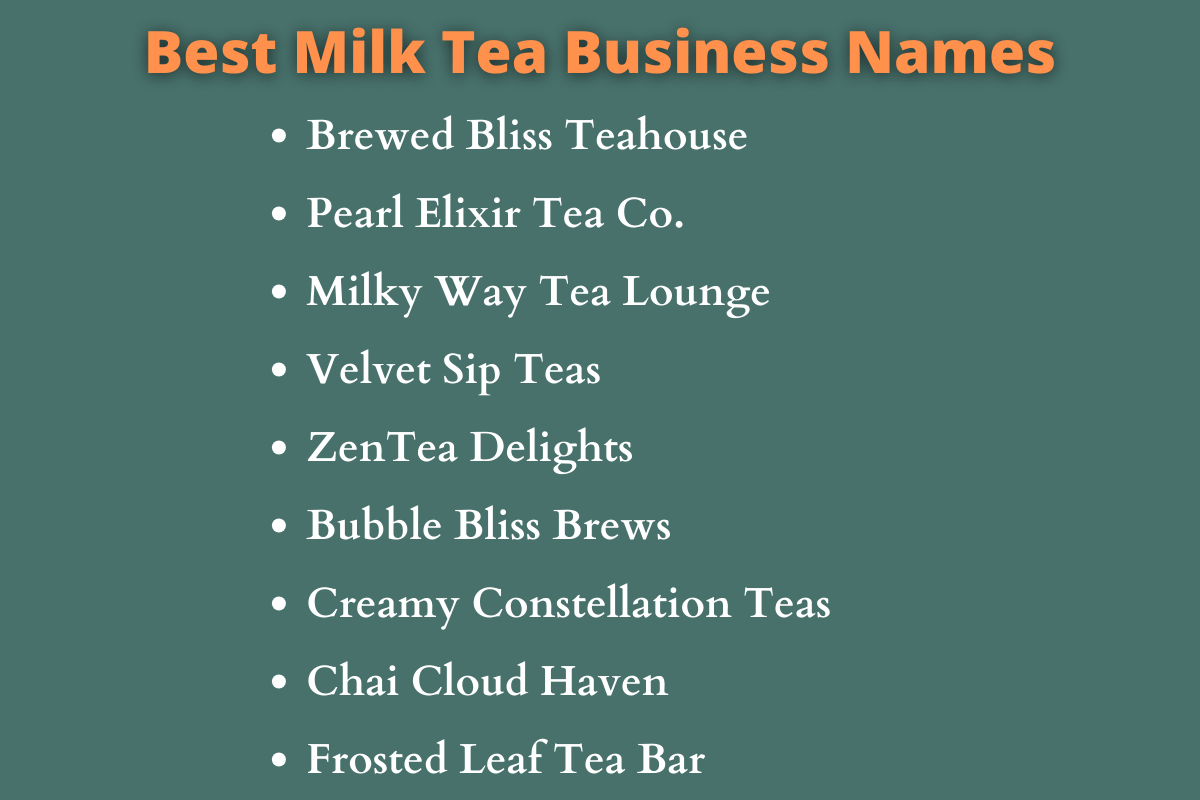 Milk Tea Business Names