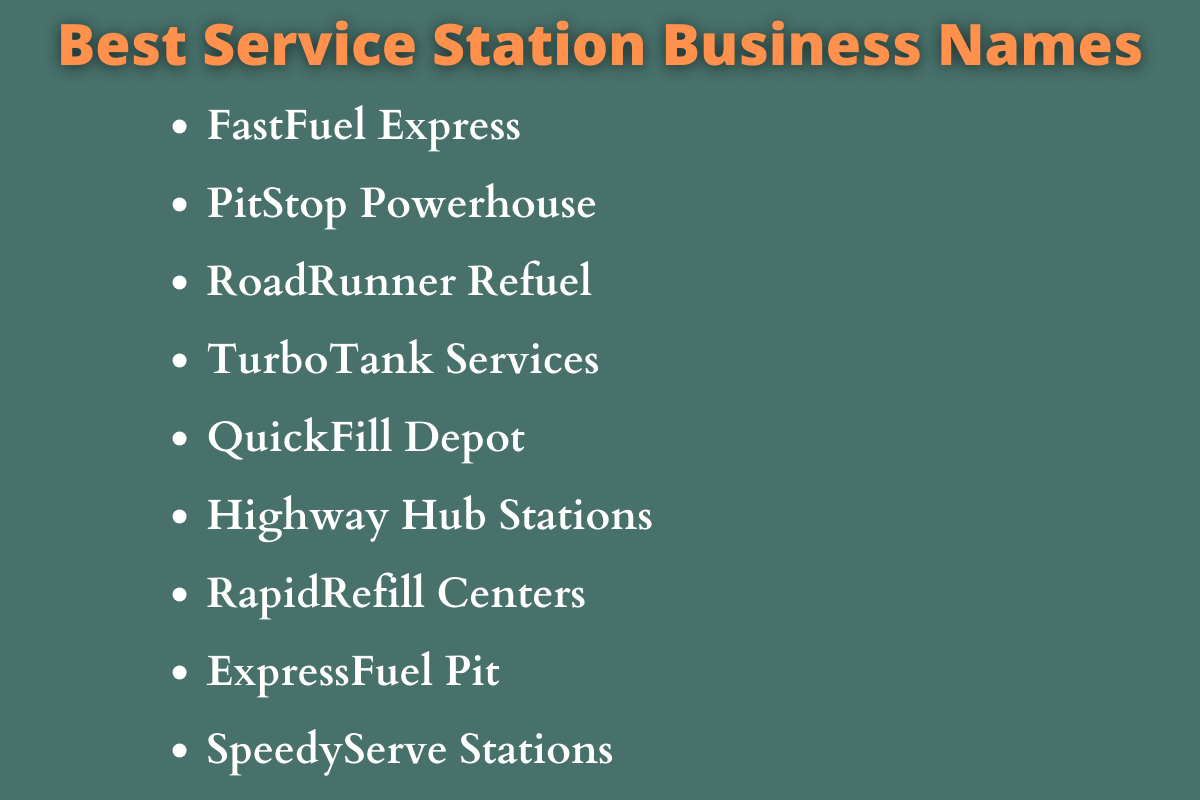 Service Station Business Names