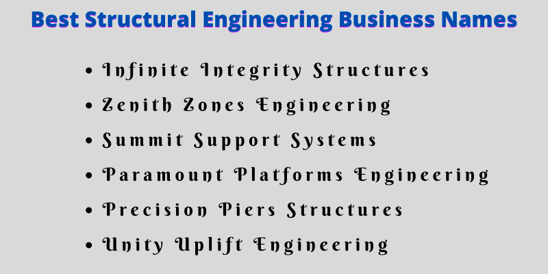 Structural Engineering Business Names