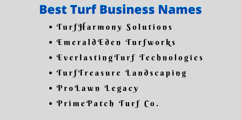 Turf Business Names