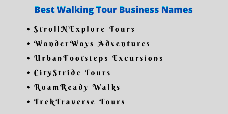 Walking Tour Business Names