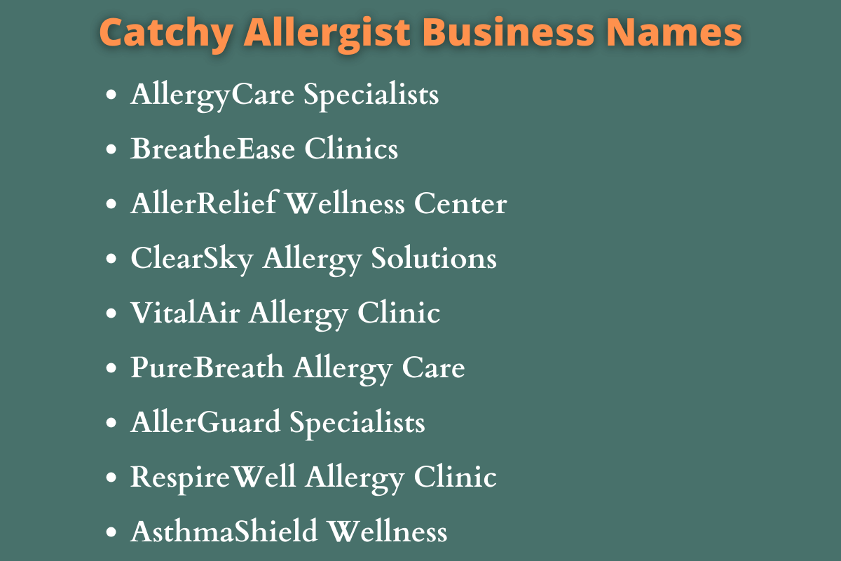 Allergist Business Names