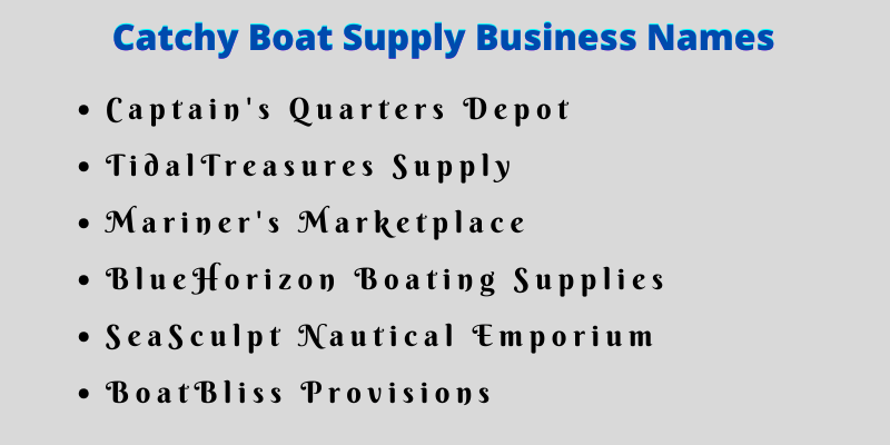 Boat Supply Business Names