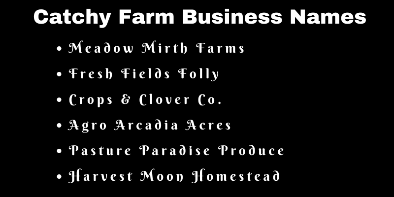Farm Business Names