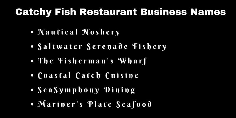 Fish Restaurant Business Names