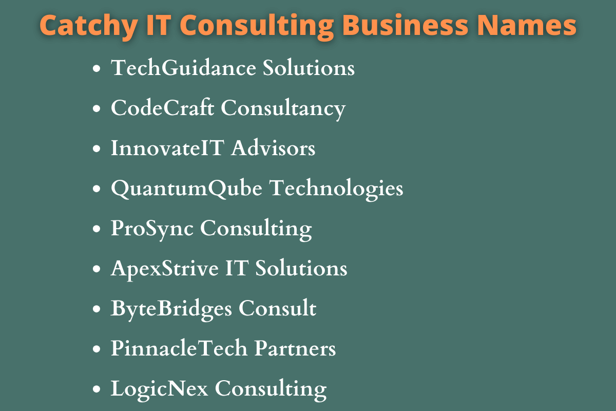 IT Consulting Business Names