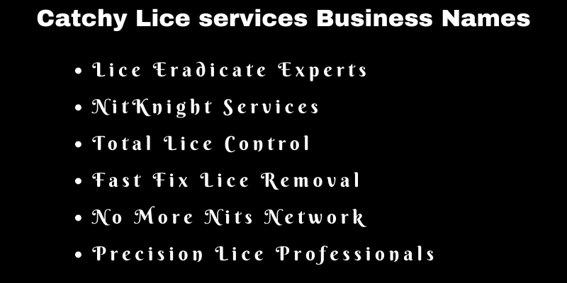 Lice services Business Names