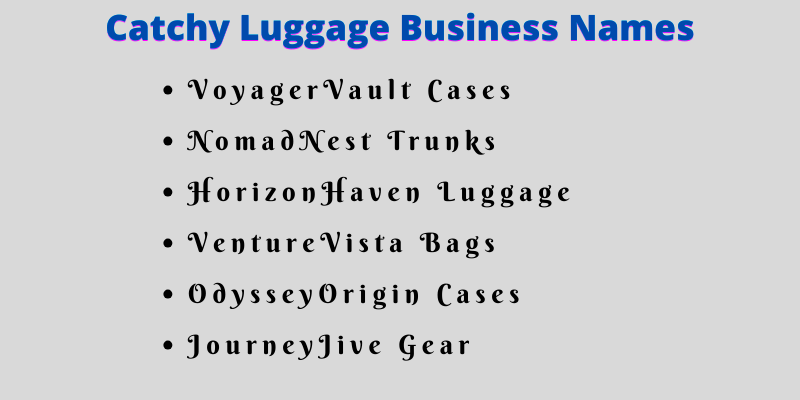 Luggage Business Names
