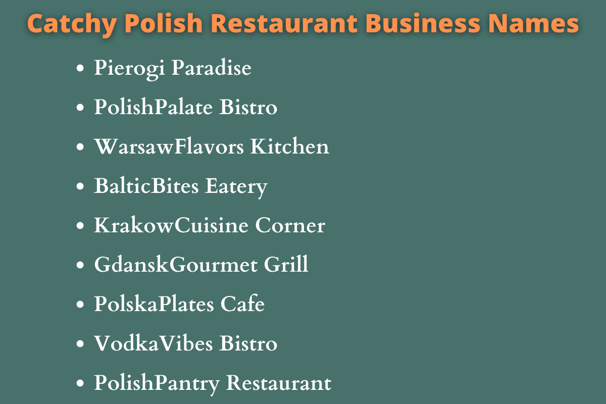 Polish Restaurant Business Names