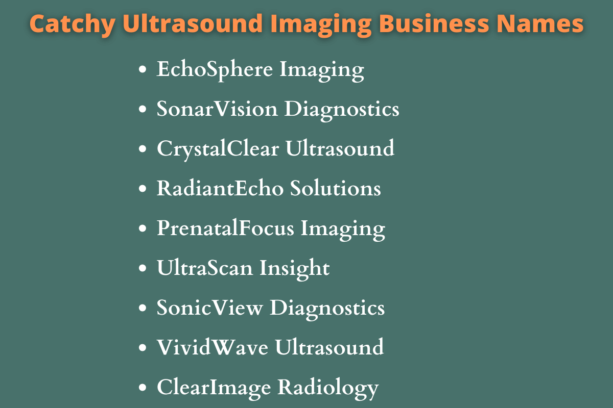 Ultrasound Imaging Business Names