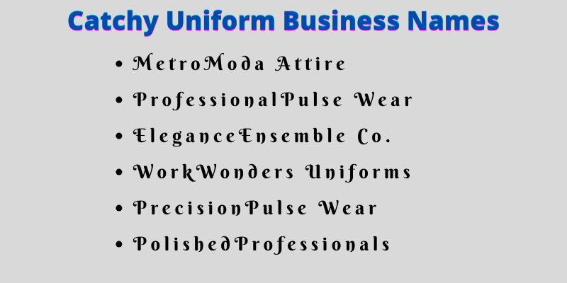 Uniform Business Names