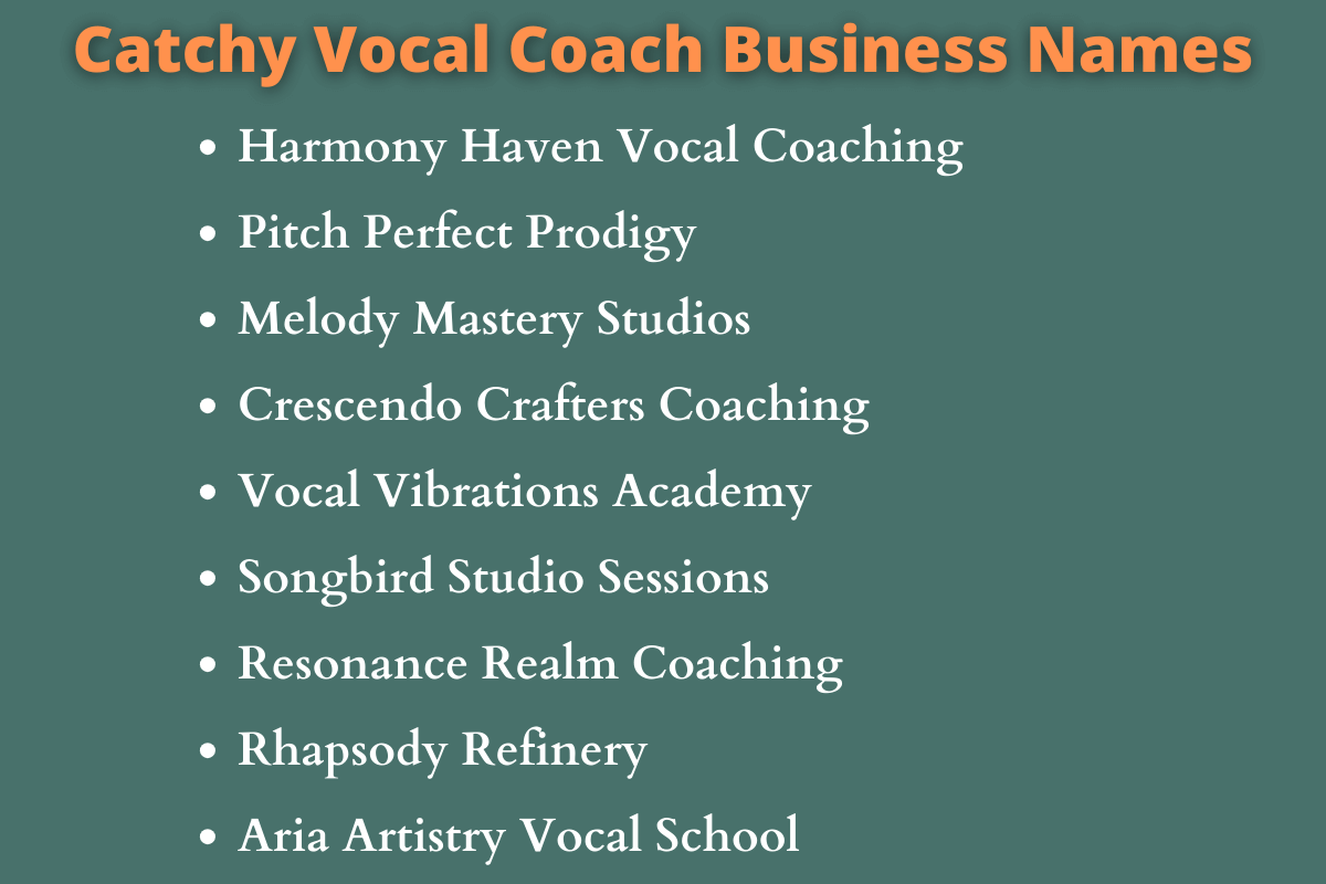 Vocal Coach Business Names