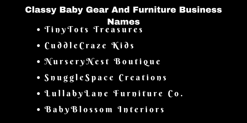 Baby Gear And Furniture Business Names