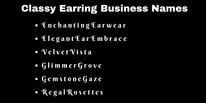 Earring Business Names