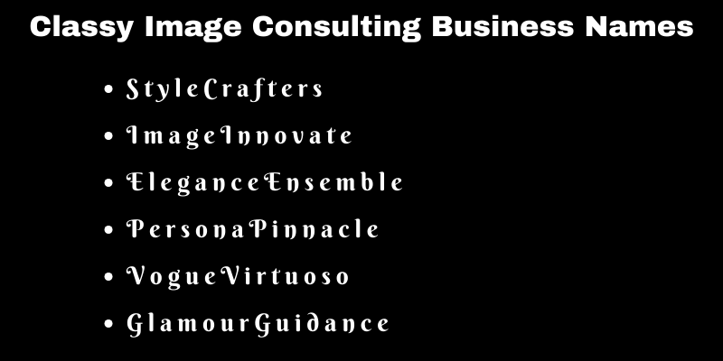 Image Consulting Business Names