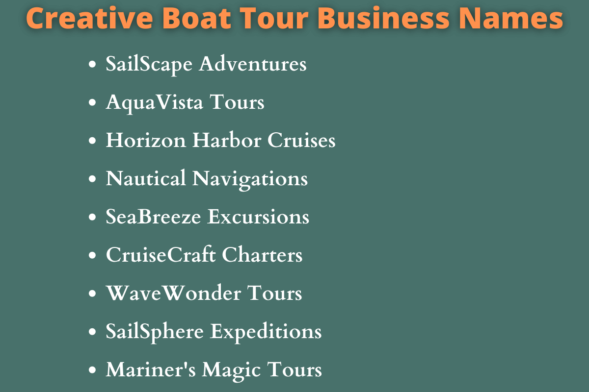 Boat Tour Business Names