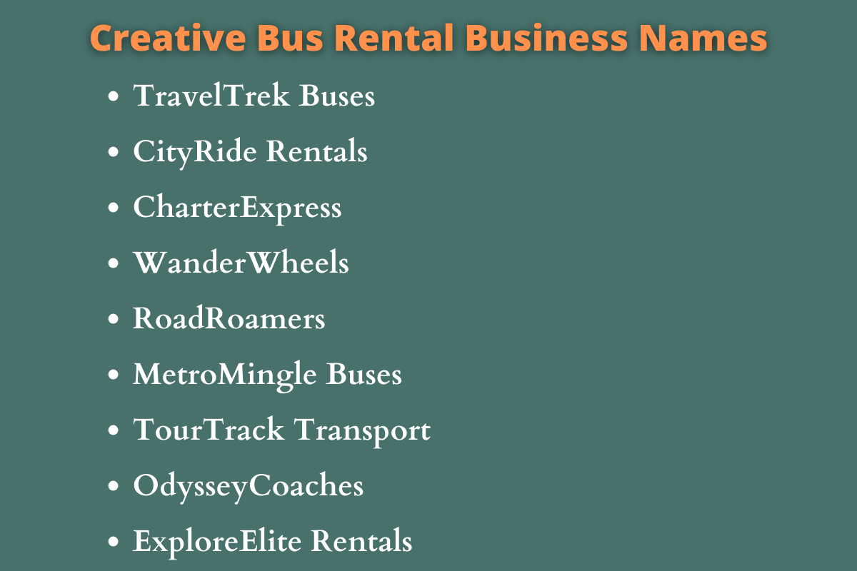 Bus Rental Business Names