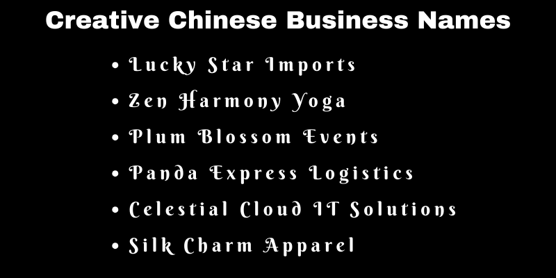 Chinese Business Names
