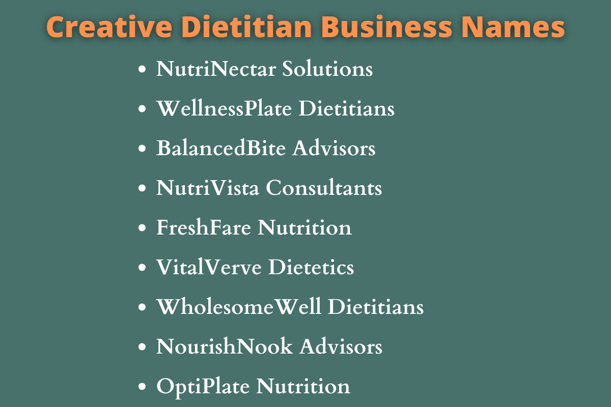 Dietitian Business Names