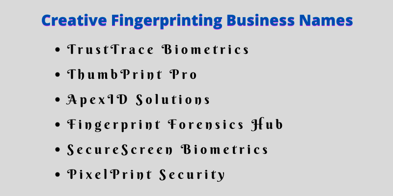 Fingerprinting Business Names