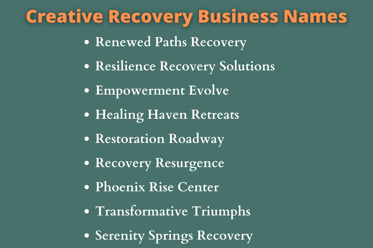 Recovery Business Names