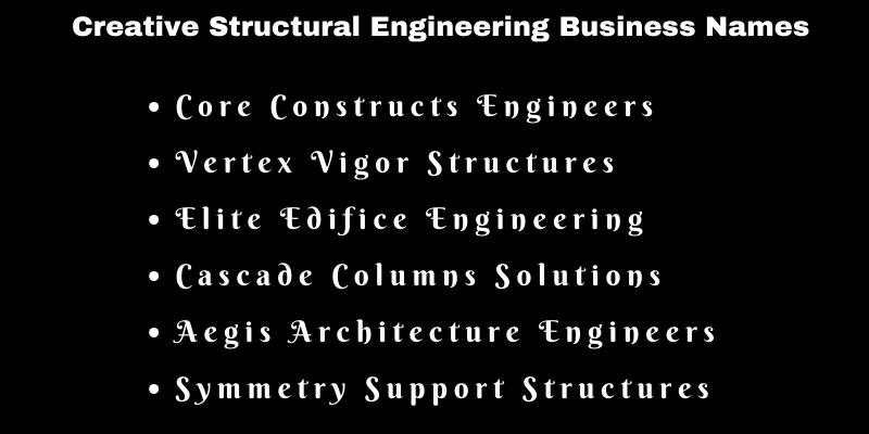 Structural Engineering Business Names
