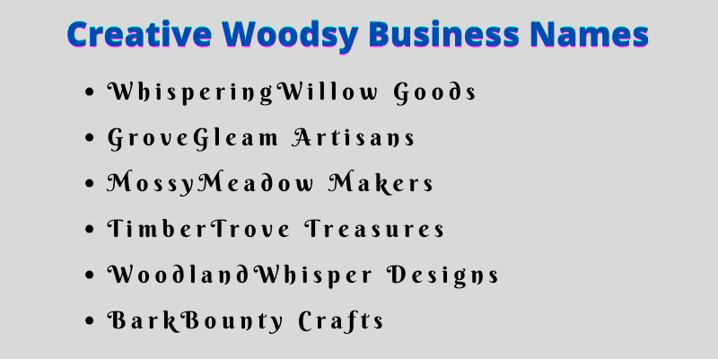 Woodsy Business Names