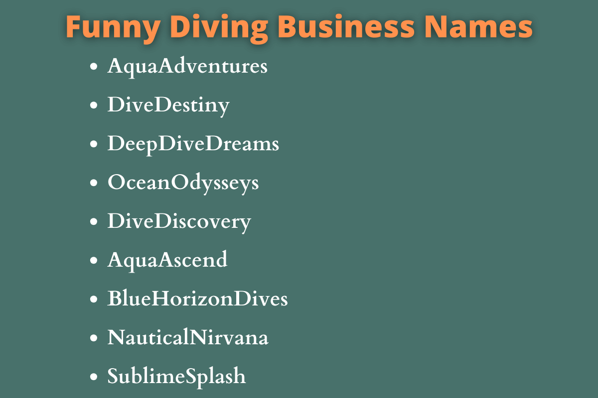 Diving Business Names