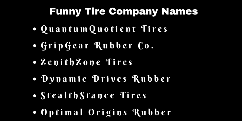 Tire Company Names