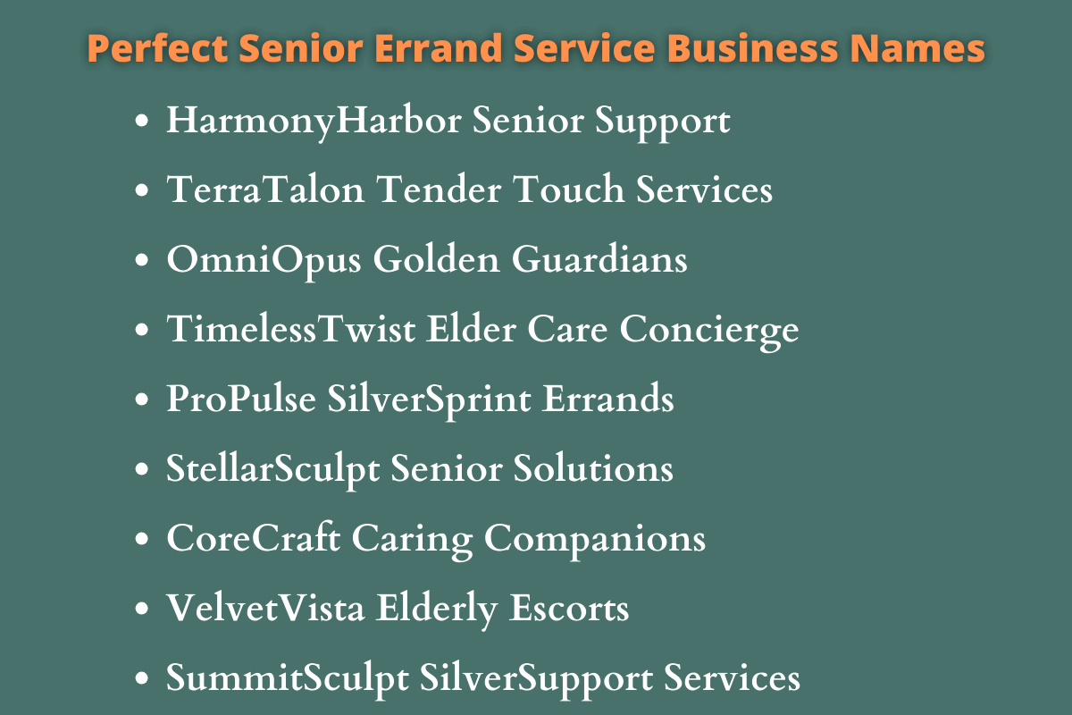 Senior Errand Service Business Names