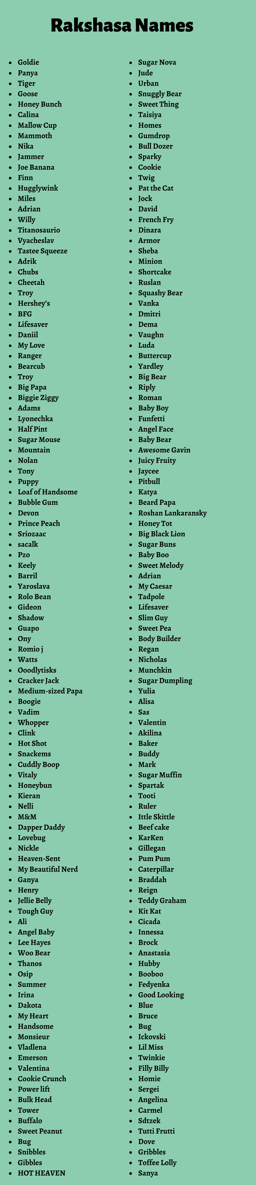 Rakshasa Names