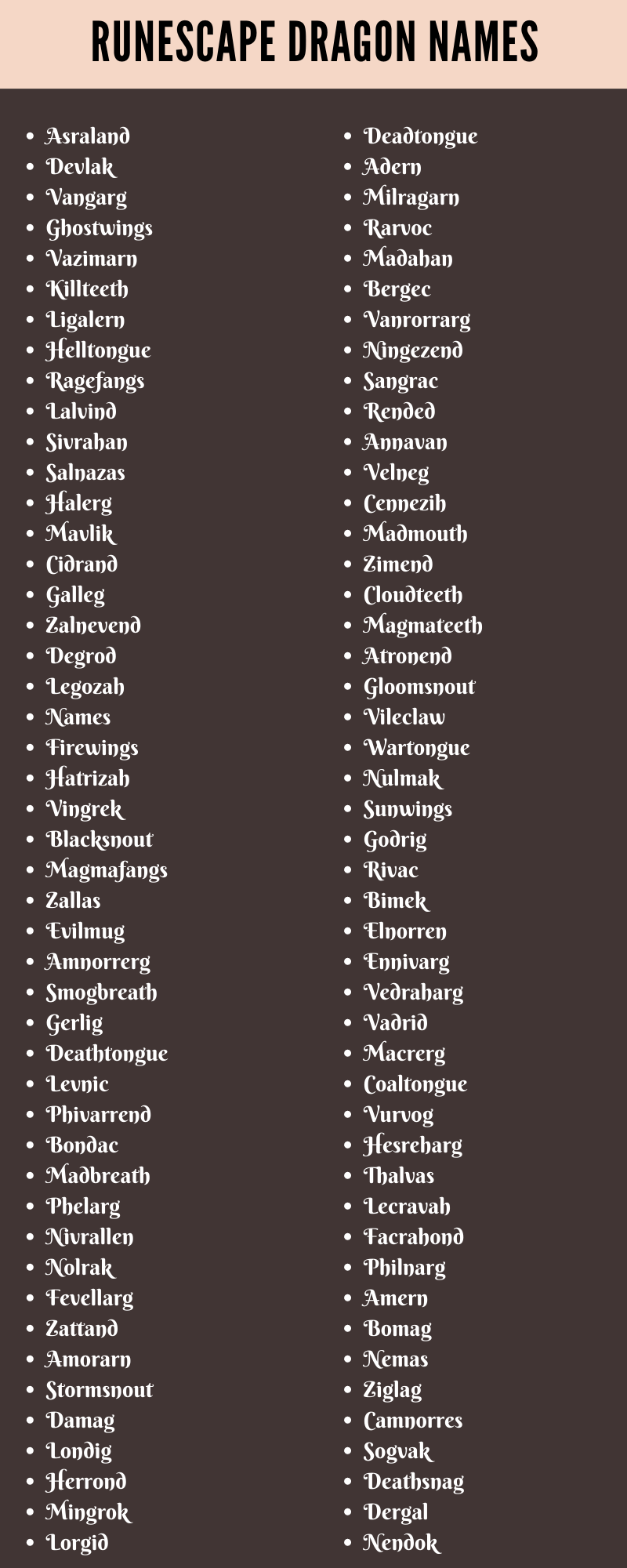 Runescape Dragon Names