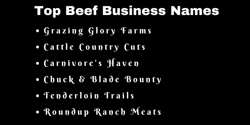 Beef Business Names