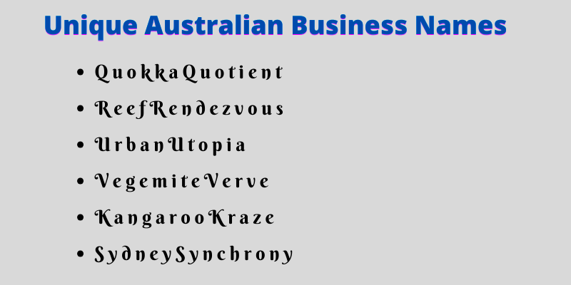 Australian Business Names