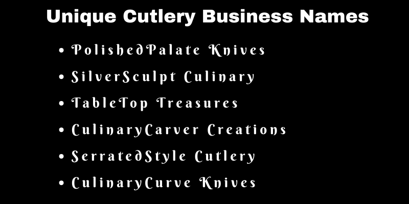 Cutlery Business Names