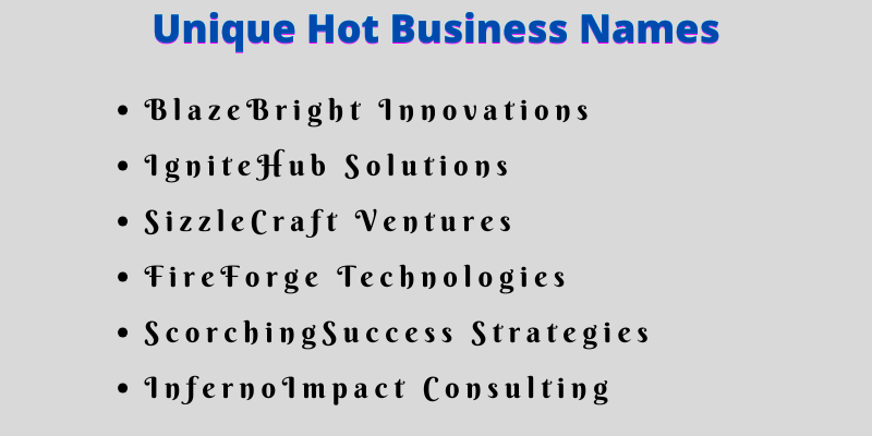 Hot Business Names