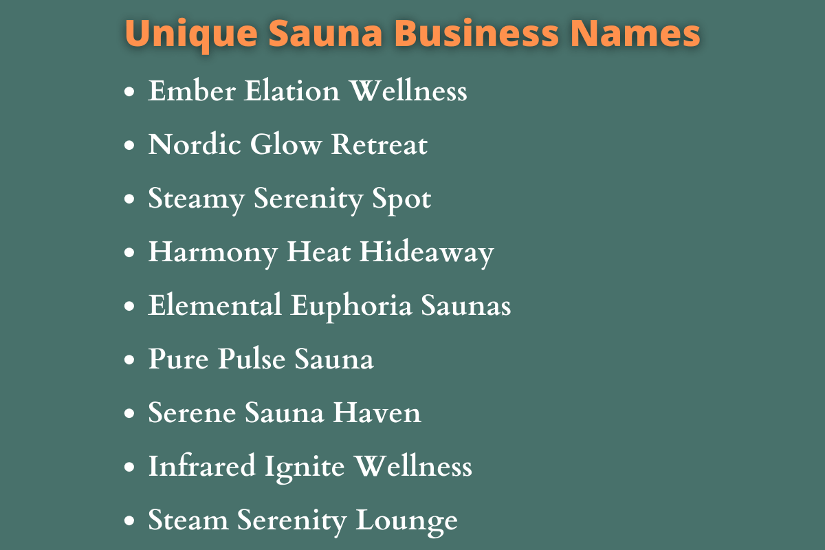 Sauna Business Names