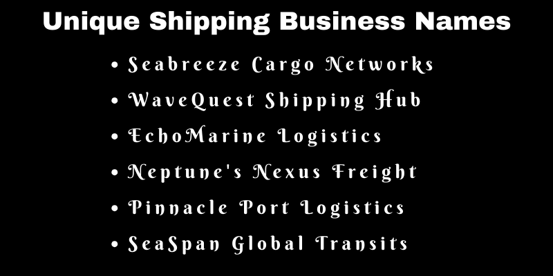 Shipping Business Names