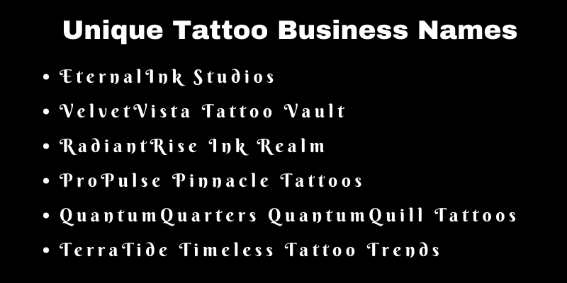 Tattoo Business Names
