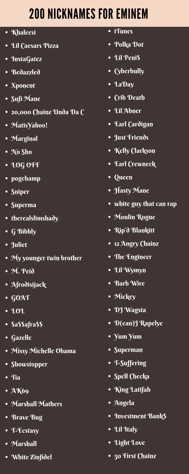 Nicknames For Eminem: 200 Adorable and Cool Names