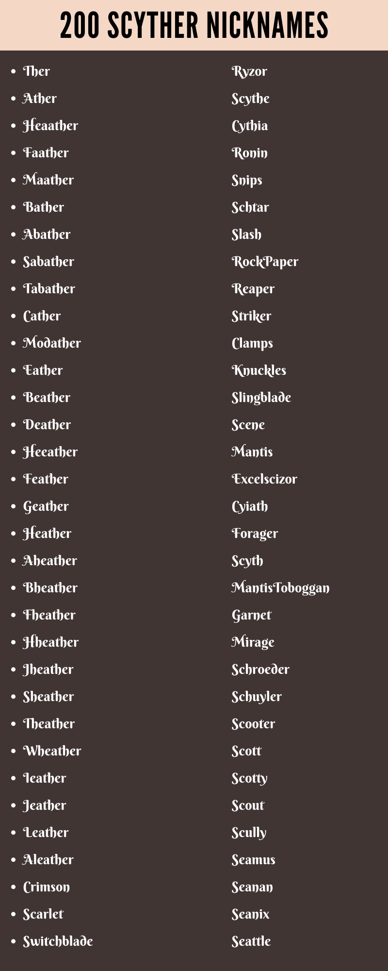 Scyther Nicknames