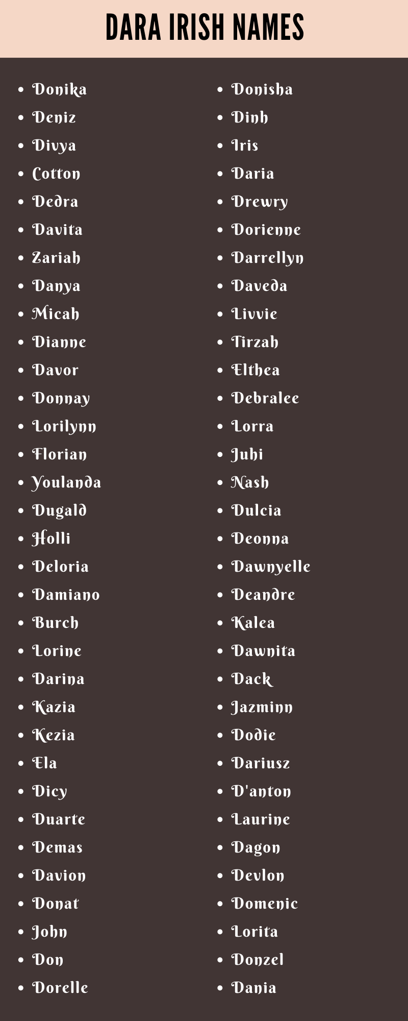 Dara Irish Names